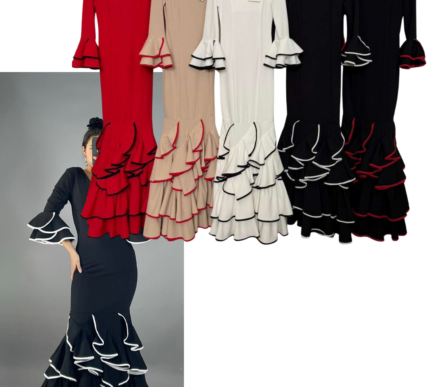 Vestido lycra volantes subidos